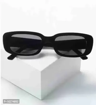 Rectangular Sunglasses  (For Men  Women, Black)-thumb0