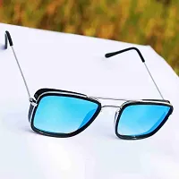Rectangular Sunglasses  (For Men  Women, Blue)-thumb1