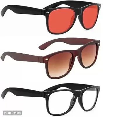David Martin Wayfarer Sunglasses  (For Men  Women, Red, Brown, Clear)