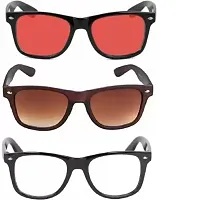 David Martin Wayfarer Sunglasses  (For Men  Women, Red, Brown, Clear)-thumb1