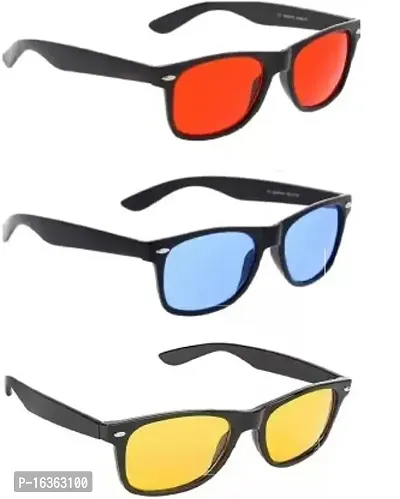 David Martin Wayfarer Sunglasses  (For Men  Women, Red, Yellow, Blue)-thumb0