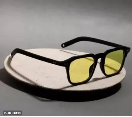 David Martin Retro Square Sunglasses  (For Men  Women, Yellow)-thumb0