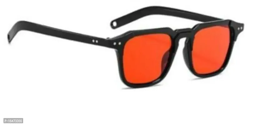 David Martin Retro Square Sunglasses  (For Men  Women, Red)