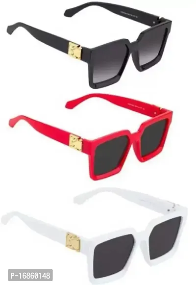 Retro Square Sunglasses  (For Men  Women, Black)-thumb0