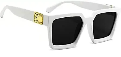 Retro Square Sunglasses  (For Men  Women, Black)-thumb1
