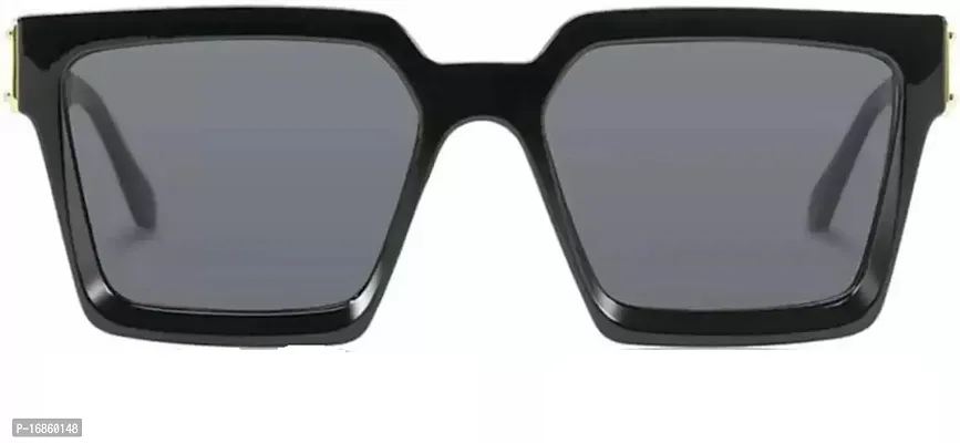 Retro Square Sunglasses  (For Men  Women, Black)-thumb5
