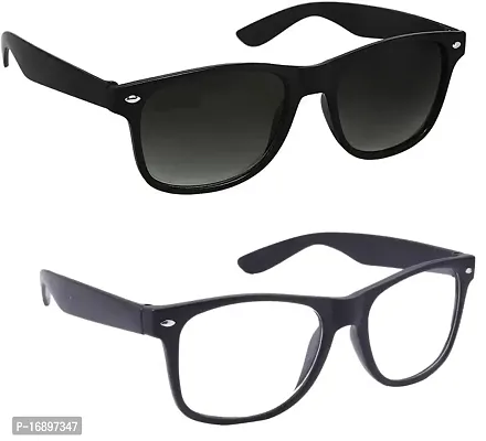 David Martin Wayfarer Sunglasses  (For Men  Women, Black, Clear)-thumb0