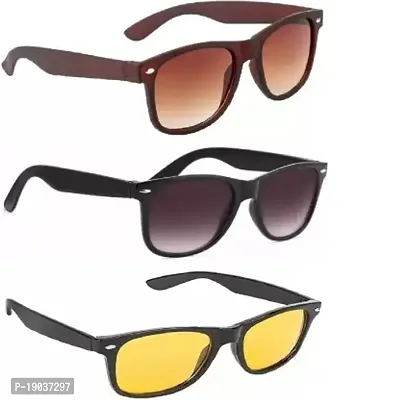 Wayfarer Sunglasses  (For Men  Women, Grey, Brown, Yellow)