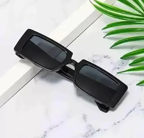 Rectangular Sunglasses (For Men Women, Black)