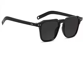 Retro Square Sunglasses  (For Men  Women, Black)-thumb1