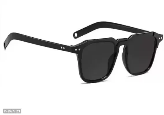 Retro Square Sunglasses  (For Men  Women, Black)-thumb2