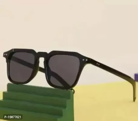 Retro Square Sunglasses  (For Men  Women, Black)-thumb4