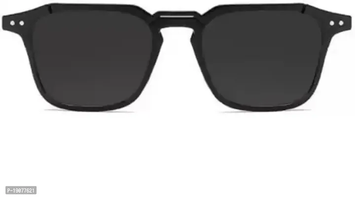 Retro Square Sunglasses  (For Men  Women, Black)-thumb3