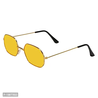 Retro Square Sunglasses  (For Men  Women, Yellow)-thumb0
