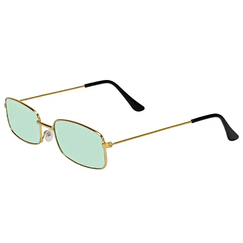 Retro Square Sunglasses (For Men Women, Green)