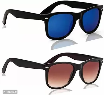 Wayfarer Sunglasses  (For Men  Women, Brown, Blue)-thumb0