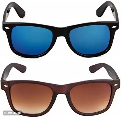 Wayfarer Sunglasses  (For Men  Women, Brown, Blue)-thumb4