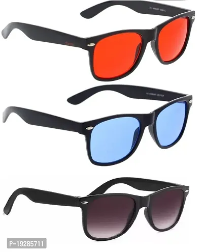 Wayfarer Sunglasses  (For Men  Women, Red, Blue, Grey)