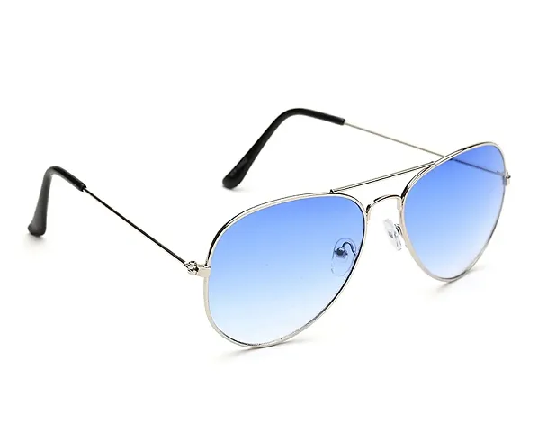 Naygt?UV Protected Unisex Silver frame Aviator Sunglasses for Men Women