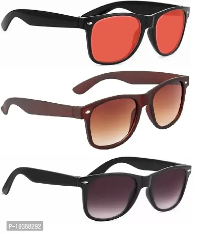 Wayfarer Sunglasses  (For Men  Women, Red, Brown, Grey)
