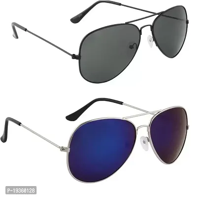 Aviator Sunglasses  (For Men  Women, Black, Blue)