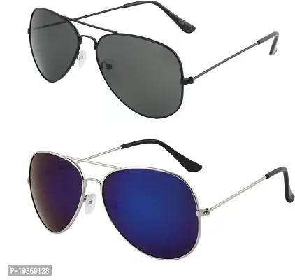 Aviator Sunglasses  (For Men  Women, Black, Blue)-thumb2