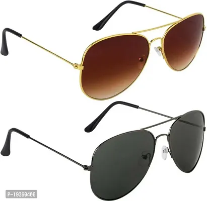 Aviator Sunglasses  (For Men  Women, Brown, Black)