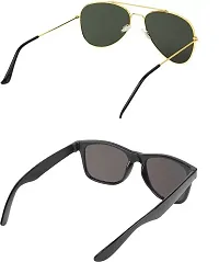 Aviator, Wayfarer Sunglasses  (For Men  Women, Green, Blue)-thumb1