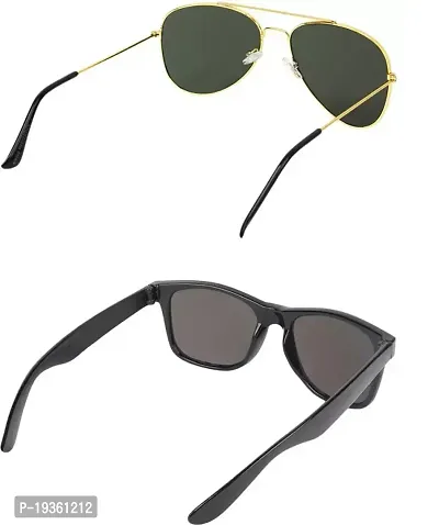 Aviator, Wayfarer Sunglasses  (For Men  Women, Green, Blue)-thumb2