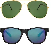 Aviator, Wayfarer Sunglasses  (For Men  Women, Green, Blue)-thumb3