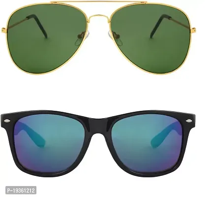 Aviator, Wayfarer Sunglasses  (For Men  Women, Green, Blue)-thumb4