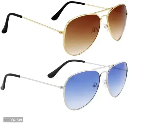 Aviator Sunglasses  (For Men  Women, Brown, Blue)