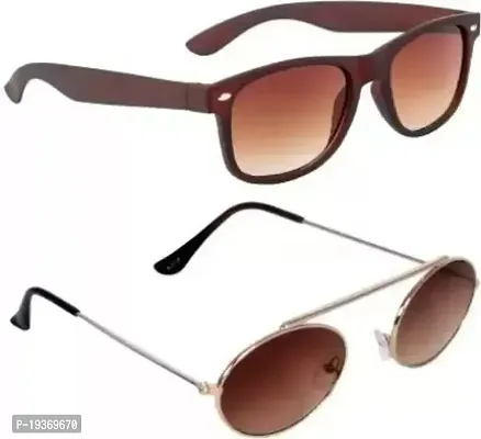 Wayfarer, Oval Sunglasses  (For Men  Women, Brown)
