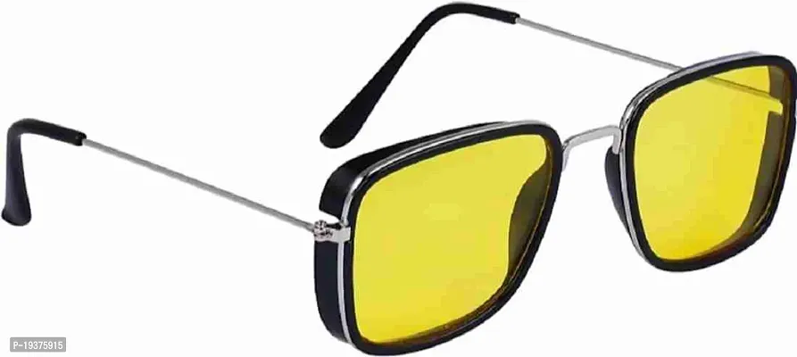 Retro Square Sunglasses  (For Men  Women, Yellow)