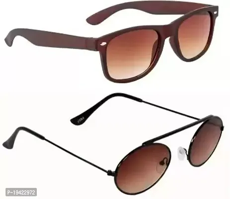 Wayfarer, Oval Sunglasses  (For Men  Women, Brown)