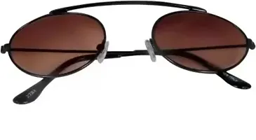 Wayfarer, Oval Sunglasses  (For Men  Women, Brown)-thumb3