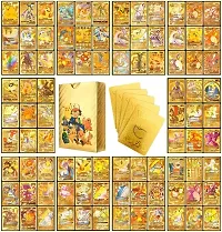 Salpitoys pokemon  55 PCS Deck Box Gold Foil Card Assorted Cards （11 GX Rare Cards 13 V Series Cards 16 Vmax Rares,2 EX Card, 6 Common Card, and 7 Tag Cosplay Cards-thumb1