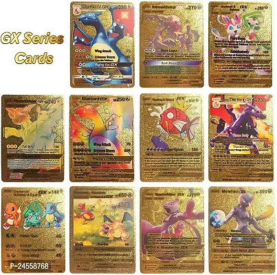 Salpitoys pokemon  55 PCS Deck Box Gold Foil Card Assorted Cards （11 GX Rare Cards 13 V Series Cards 16 Vmax Rares,2 EX Card, 6 Common Card, and 7 Tag Cosplay Cards-thumb3