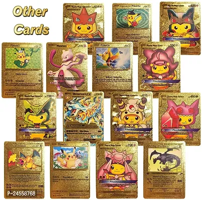 Salpitoys pokemon  55 PCS Deck Box Gold Foil Card Assorted Cards （11 GX Rare Cards 13 V Series Cards 16 Vmax Rares,2 EX Card, 6 Common Card, and 7 Tag Cosplay Cards-thumb5