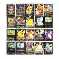 Salpitoys pokemon  black 55 PCS Deck Box Gold Foil Card Assorted Cards （11 GX Rare Cards 13 V Series Cards 16 Vmax Rares,2 EX Card, 6 Common Card, and 7 Tag Cosplay Cards-thumb3