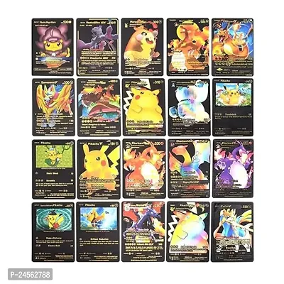 Salpitoys pokemon  black 55 PCS Deck Box Gold Foil Card Assorted Cards （11 GX Rare Cards 13 V Series Cards 16 Vmax Rares,2 EX Card, 6 Common Card, and 7 Tag Cosplay Cards-thumb4