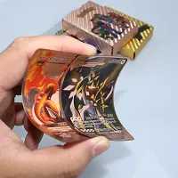 Salpitoys pokemon rose gold  55 PCS Deck Box Gold Foil Card Assorted Cards （11 GX Rare Cards 13 V Series Cards 16 Vmax Rares,2 EX Card, 6 Common Card, and 7 Tag Cosplay Cards-thumb2