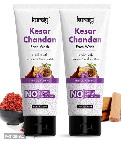 KURAIY Kesar Chandan Skin Lightening  Tan Removal Face wash 75ml  pack of 2-thumb0