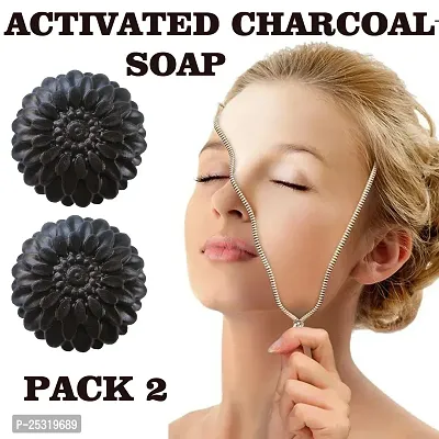 Kuraiy Activated Charcoal Deep Cleansing Bath Soap, 100g (Pack of 2)  (2x 100 g)