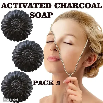 Kuraiy Activated Charcoal Deep Cleansing Bath Soap, 100g (Pack of 3)  (3x 100 g)