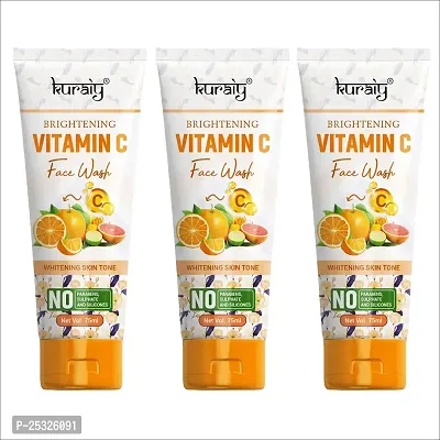 KURAIY 100% Safe Vitamin C  Face Wash Natural Moisturizing Facial Cleanser Daily Face wash PACK OF 3