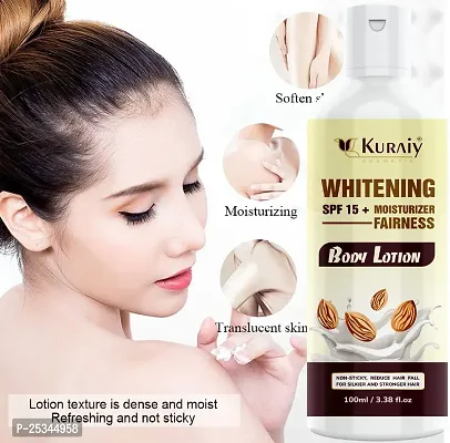 KURAIY Beautiful Almond Body Lotion Whitening Moisturizing Lasting Fragrance Nicotinamide Body Moisrurizer Cream For Women Skin Care Large Bottle