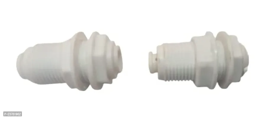 RO BULK Head I In Out/Cabinet Body Connector I Suited for all type of plastic cabinet Models I 1/4    2 Pieces I Food Grade Plastic.-thumb0