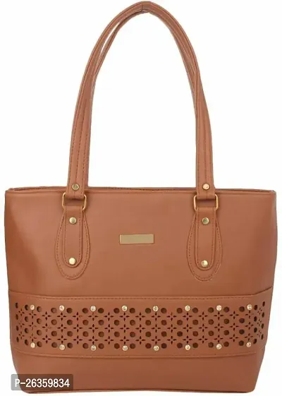 Stylish Brown PU Printed Handbags For Women