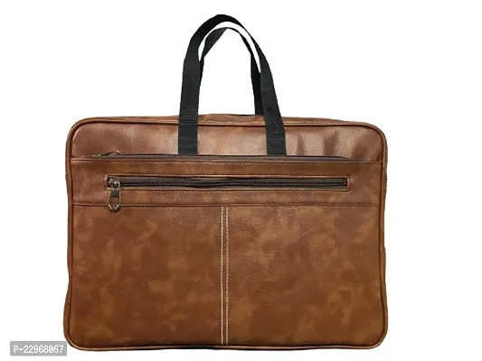 Leather Messenger Bag for 15.6 Inch Laptop I Macebook I Books (Tan)-thumb0